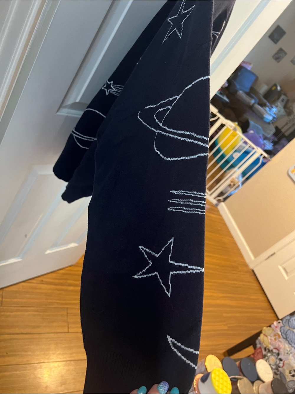 SO Navy Space Motif Button-Front Cardigan - Picture 6 of 6